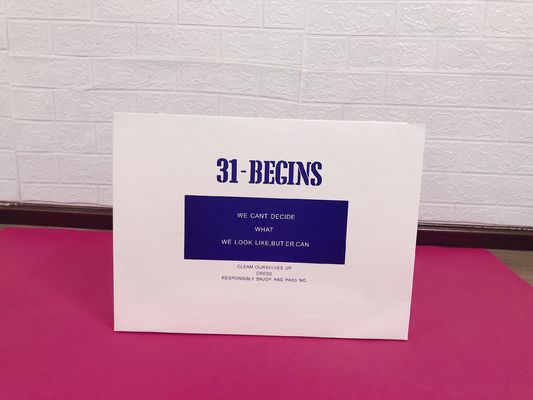 Promotional Durable 200gsm White Card Paper Carrier Bags