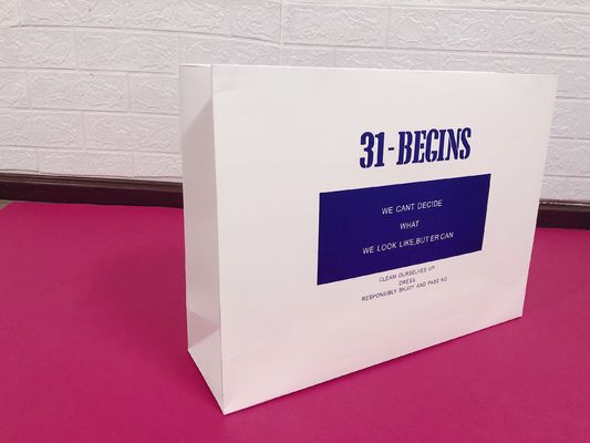 Promotional Durable 200gsm White Card Paper Carrier Bags
