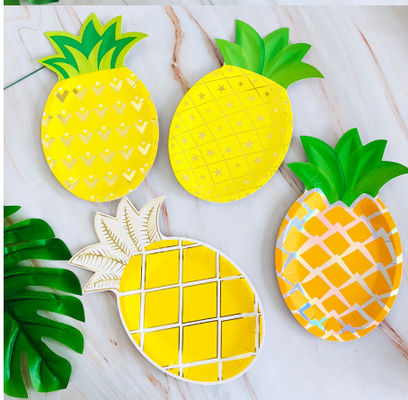 6inch Biodegradable Pineapple Paper Plates For Children'S Birthday
