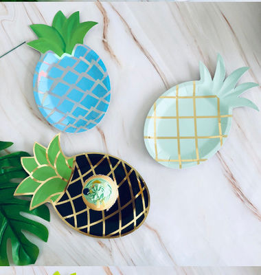6inch Biodegradable Pineapple Paper Plates For Children'S Birthday
