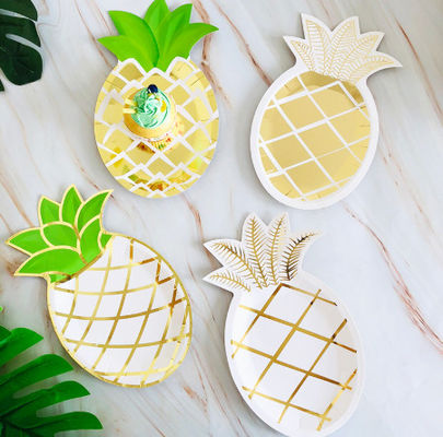 6inch Biodegradable Pineapple Paper Plates For Children'S Birthday