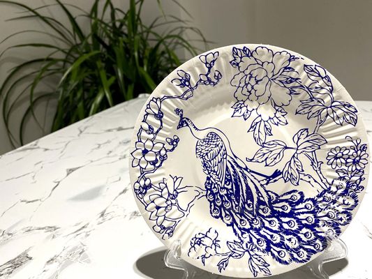 Blue And White Porcelain Food Grade Disposable Paper Plate