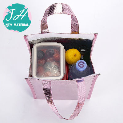 Pink Color Reusable Portable Insulated Lunch Cooler Bags