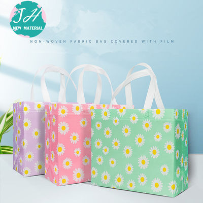 Medium Size Non Woven Fabric CMYK Color Foldable Nylon Tote Bags