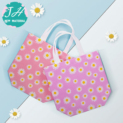 Medium Size Non Woven Fabric CMYK Color Foldable Nylon Tote Bags