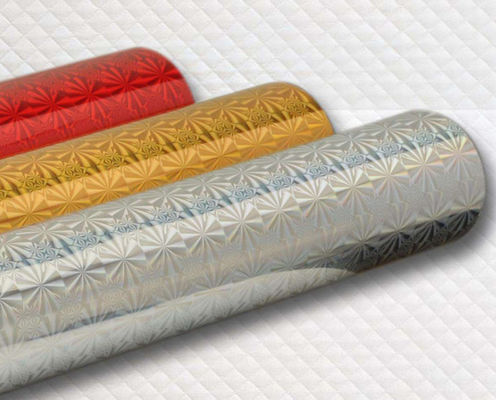 Hologram Laser Lamination Plastic Gift Wrapping Paper , Film Wrapping Paper