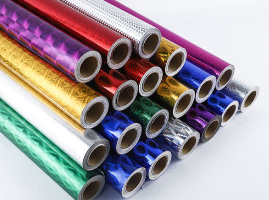 Hologram Laser Lamination Plastic Gift Wrapping Paper , Film Wrapping Paper