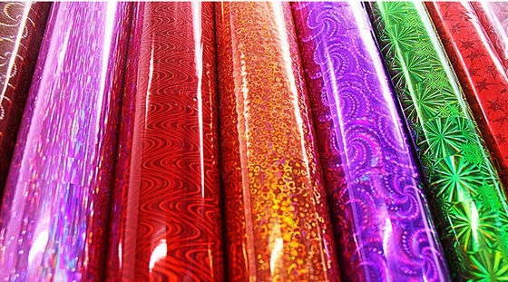 Hologram Laser Lamination Plastic Gift Wrapping Paper , Film Wrapping Paper