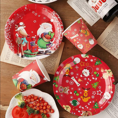 Beautiful And Elegant Christmas Disposable Paper Plates Set